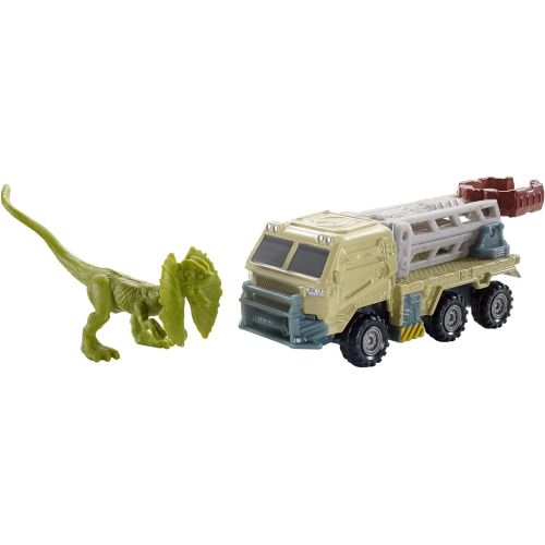  Matchbox Jurassic World Dino Transporters Dilopho-loader Vehicle and Figure