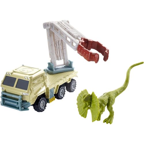 Matchbox Jurassic World Dino Transporters Dilopho-loader Vehicle and Figure