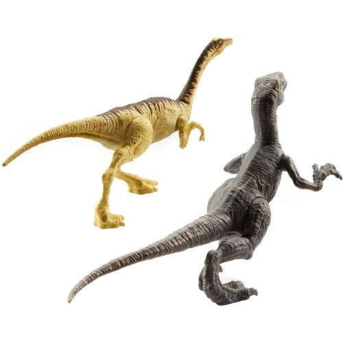  Jurassic World Toys Jurassic World Dino Velociraptor & Gallimimus Figures, 2 Pack