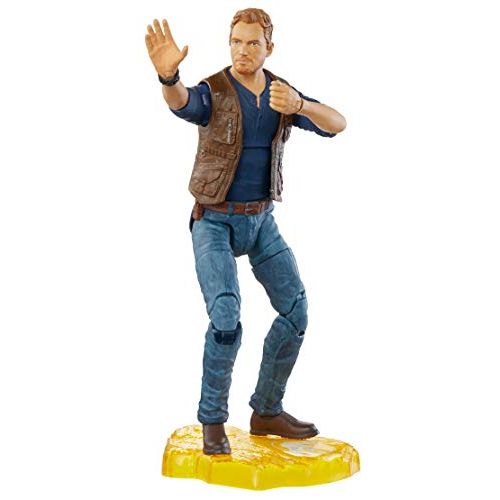  Jurassic World Toys Jurassic World Owen Grady 6-inches (15.24 cm) Collectible Action Figure with Movie Detail, Movable Joints, Toy Knife Accessory, Extra Hands, Display Stand; for Ages 4 and Up