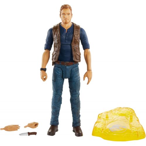  Jurassic World Toys Jurassic World Owen Grady 6-inches (15.24 cm) Collectible Action Figure with Movie Detail, Movable Joints, Toy Knife Accessory, Extra Hands, Display Stand; for Ages 4 and Up