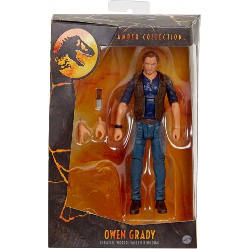  Jurassic World Toys Jurassic World Owen Grady 6-inches (15.24 cm) Collectible Action Figure with Movie Detail, Movable Joints, Toy Knife Accessory, Extra Hands, Display Stand; for Ages 4 and Up