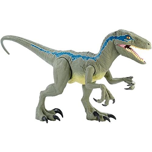  Jurassic World Toys JURASSIC WORLD SUPER COLOSSAL VELOCIRAPTOR BLUE