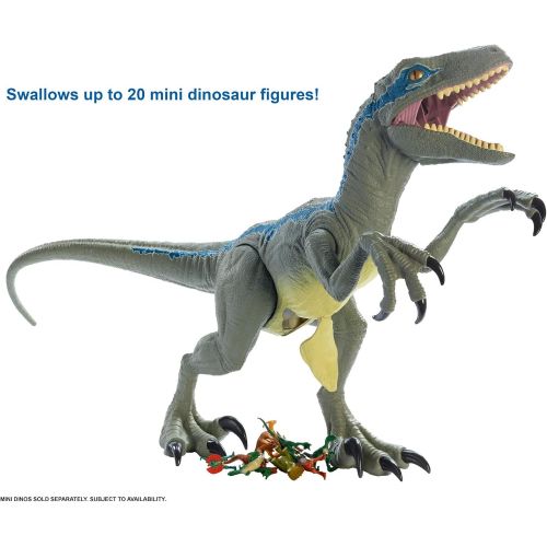  Jurassic World Toys JURASSIC WORLD SUPER COLOSSAL VELOCIRAPTOR BLUE