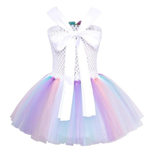  Jurebecia Girls Unicorn Rainbow Tutu Dress for Birthday Party Christmas Halloween Costumes Outfits 2-12 Years