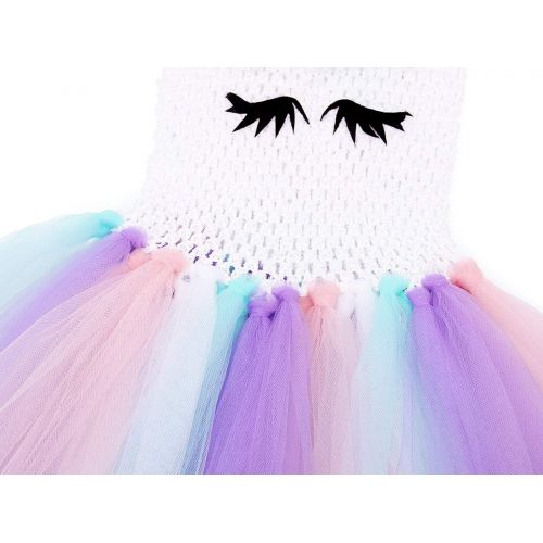  Jurebecia Girls Unicorn Rainbow Tutu Dress for Birthday Party Christmas Halloween Costumes Outfits 2-12 Years