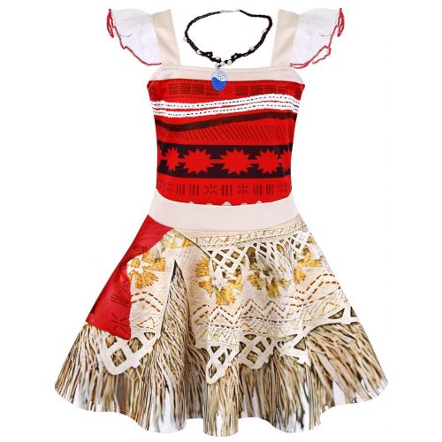  Jurebecia Moana Costume Girls Crop Top Tassel Skirt Dress Up Party Cosplay Clothes Set Kids Outfits 1-10Years