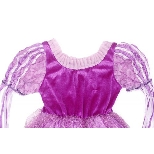  Jurebecia Rapunzel Dress Girls Christmas Costume Princess Cosplay Kids Clothes 1-10Years