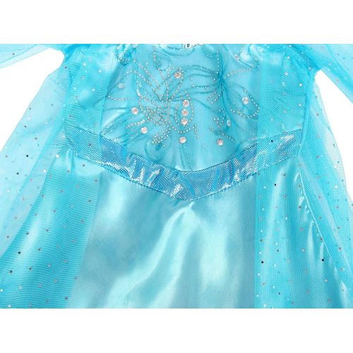  Jurebecia Girls Elsa Costume Anna Dress up Kids Princess Cosplay Fancy Birthday Party Role Play Dresses 1-12Years