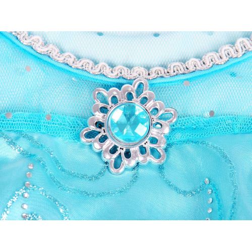  Jurebecia Girls Elsa Costume Anna Dress up Kids Princess Cosplay Fancy Birthday Party Role Play Dresses 1-12Years