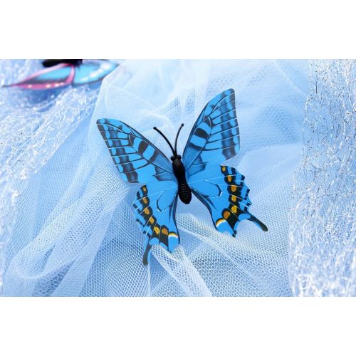  Jurebecia Cinderella Dress Girls Costume Butterfly Birthday Party Princess Cosplay 1-10Years
