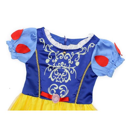  Jurebecia Girls Snow White Costume Kids Princess Dress up Fancy Halloween Party Role Play Cosplay Dresses Outfits 1-12 Years
