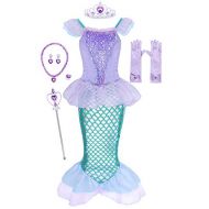 Jurebecia Little Girls Mermaid Costume Kids Princess Dress Up Fancy Theme Birthday Party Outfits Role Play 3 10 Years