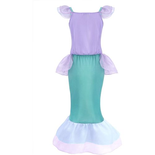  Jurebecia Little Girls Mermaid Costume Kids Princess Dress Up Fancy Theme Birthday Party Outfits Role Play 3 10 Years