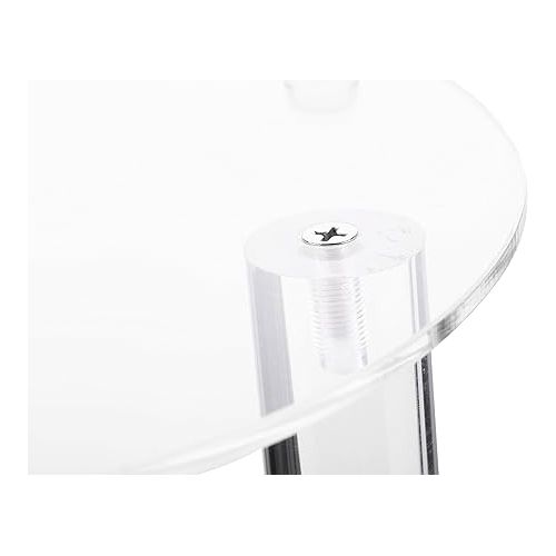  Jusalpha 3 Tier Large Acrylic Glass Round Wedding Cake Stand, Food Display Stand, Cupcake Stand, Dessert Display Platter WCS02 (3 tier with base tier)