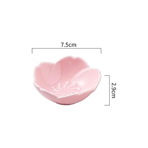  Jusalpha Pink Cherry Blossom Porcelain Sauce/Seasoning Dish, Sushi Soy Dipping Bowl, Dessert , Appetizer Plates, Serving Dish for Kitchen Home (Set of 4, Pink)