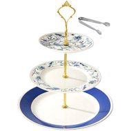 Cupcake Stand- Jusalpha 3-tier PorcelainCake Stand/ Cupcake Stand Tower/ Dessert Stand/ Pastry Serving Platter/ Food Display Stand (FD-3RBG 02)