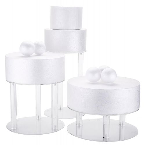  Jusalpha 3 Tier Acrylic Glass Round Wedding Cake Stand