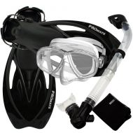 Just Promate Snorkeling Scuba Dive Dry Snorkel Purge Mask Fins Gear Set/ SCS0011