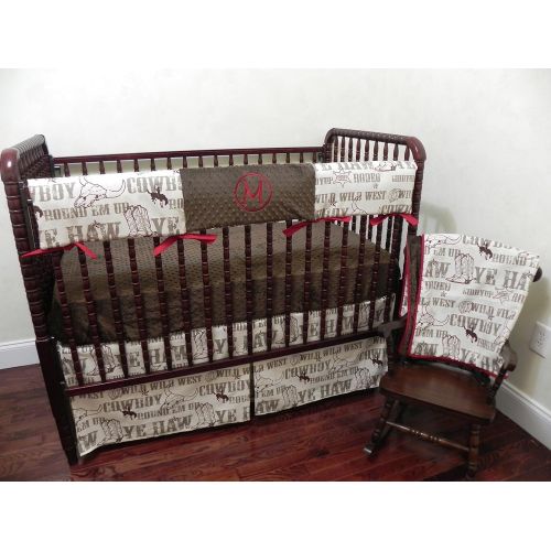  Just Baby Designs Inc Nursery Bedding, Bumperless Baby Crib Bedding Set Mathis, Baby Boy Bedding, Crib Rail Cover, Cowboy Baby Bedding, Western Nursery Bedding - Choose Your Pieces