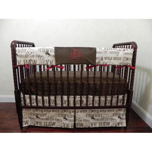  Just Baby Designs Inc Nursery Bedding, Bumperless Baby Crib Bedding Set Mathis, Baby Boy Bedding, Crib Rail Cover, Cowboy Baby Bedding, Western Nursery Bedding - Choose Your Pieces