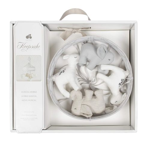  Just Born Keepsake Musical Mobile, Grey Elephant and Deer, One Size