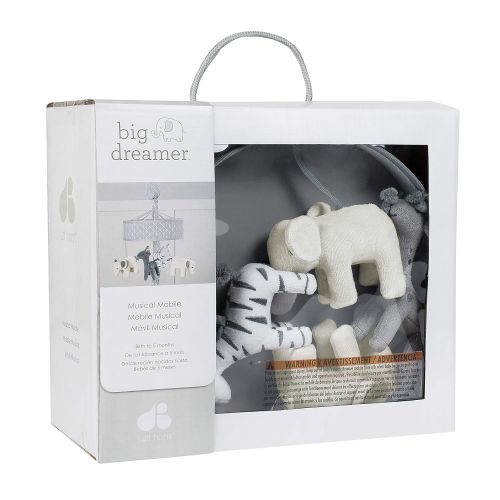 Just Born Little Dreamer Musical Mobile, Grey Elephant and Zebra, One Size