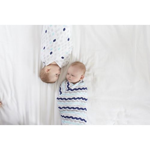  Just Born 3-Pack Muslin Blankets, Navy