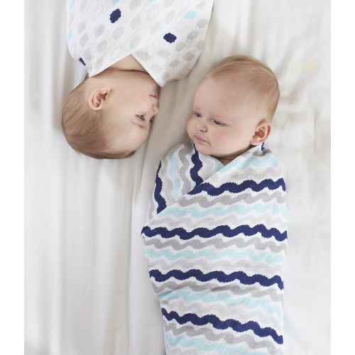  Just Born 3-Pack Muslin Blankets, Navy