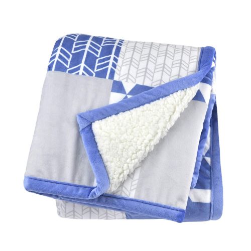  Just Born 2-Ply Suede Plush Blanket, Blue, One Size