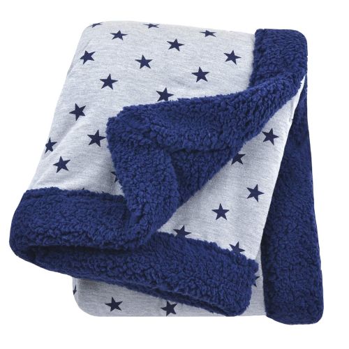 Just Born 2-Ply Plush Blanket, Blue Stars, One Size
