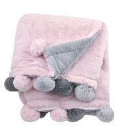 Just Born 2-Ply Cuddleplush Blanket, Pink, Grey, One Size