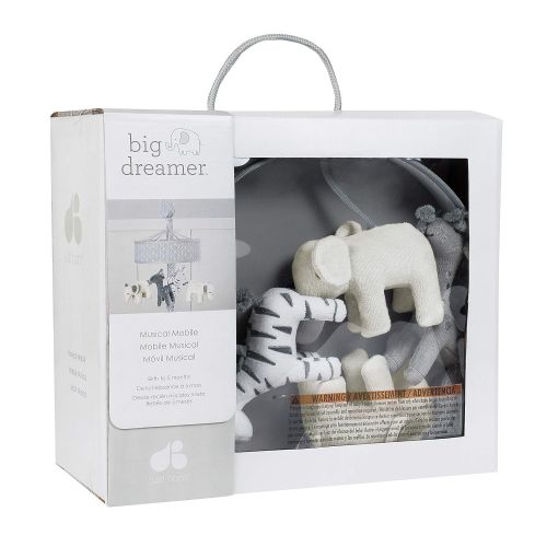  [아마존베스트]Just Born Little Dreamer Musical Mobile, Grey Elephant and Zebra, One Size