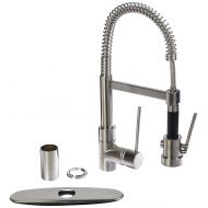 Just Manufacturing JPR-701-N Brushed Nickel Single-Handle Kitchen Faucet with Spring & Swivel Spout, Dual Mode Spray