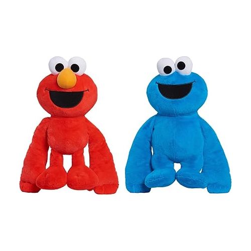 Just Play Sesame Street Monster Hugs Elmo 2-pound Weighted Sensory 19-inch Snuggly Plush, Kids Toys for Ages 18 Month, Amazon Exclusive