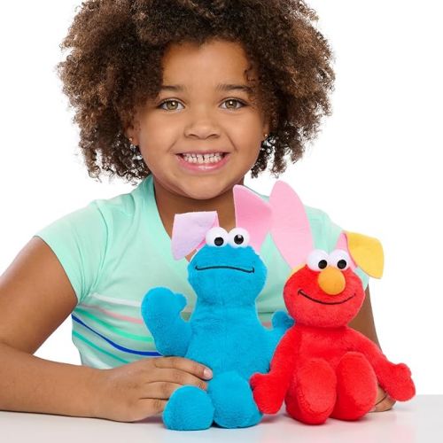  Just Play Sesame Street Easter Small Plush Bundle, 9-inch Tall Elmo and Cookie Monster Stuffed Animals, Kids Toys for Ages 18 Month