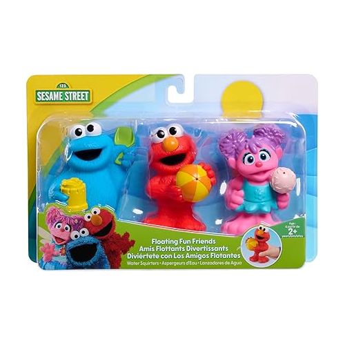 Sesame Street Floating Fun Friends 3-piece Set Water Squirters Bath and Pool Toys, Kids Toys for Ages 2 Up by Just Play