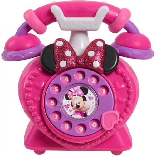  Disney Junior Minnie Mouse Ring Me Rotary Phone with Lights and Sounds, Pretend Play Phone for Kids, by Just Play