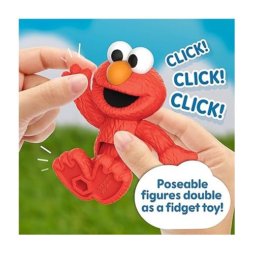  Sesame Street Neighborhood Friends, 7-piece Poseable Figurines, Kids Toys for Ages 2 Up by Just Play