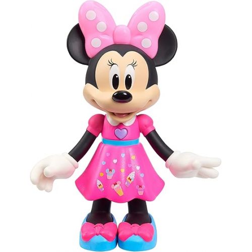  Disney Junior Sweets & Treats Minnie Mouse, Interactive 10-Inch Doll with Lights, Sounds, and Accessories, Officially Licensed Kids Toys for Ages 3 Up, Amazon Exclusive