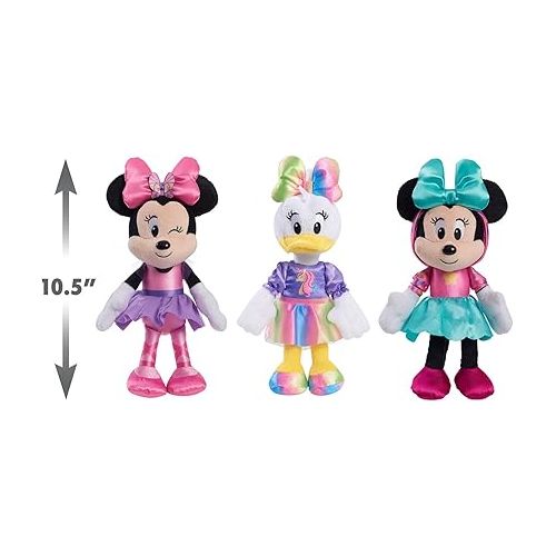  Disney Junior Minnie Mouse 9-inch Small Plush Stuffed Animal, Super Soft Plushie, Pretend Play