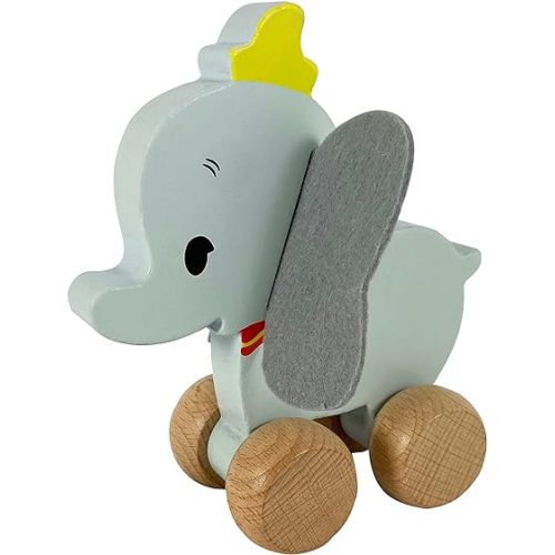  Just Play Disney Wooden Toys 6.5-inch Dumbo Clutch Toy, Features Dumbo's Classic Look, Elephant, Kids Toys for Ages 18 Month