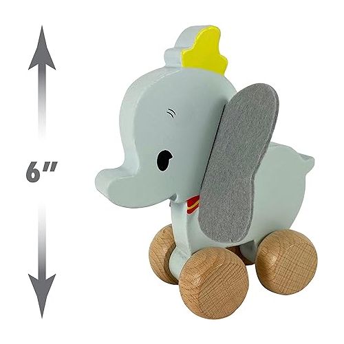  Just Play Disney Wooden Toys 6.5-inch Dumbo Clutch Toy, Features Dumbo's Classic Look, Elephant, Kids Toys for Ages 18 Month