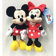 Just Play Disney Mickey Mouse & Minnie Mouse 10 Plush Bean Doll Set of 2