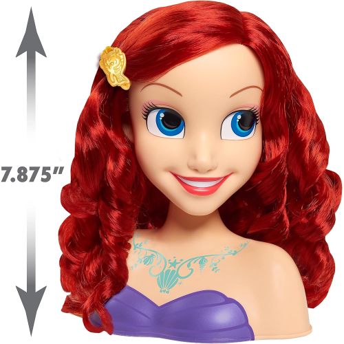  Disney Princess Ariel Styling Head, Red Hair, 10 Piece Pretend Play Set, The Little Mermaid, by Just Play