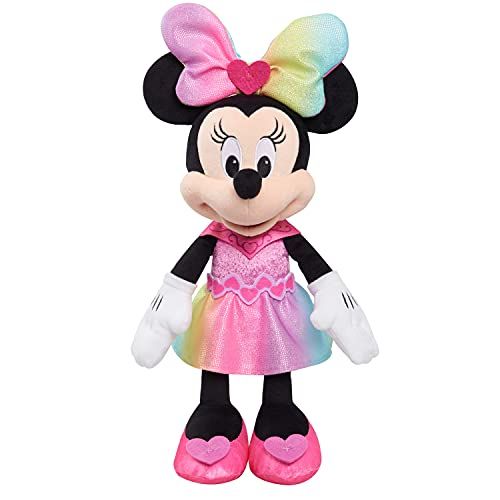  Disney Junior Minnie Mouse Sparkle and Sing Minnie Mouse, 13 Inch Feature Plush with Lights and Sounds, by Just Play