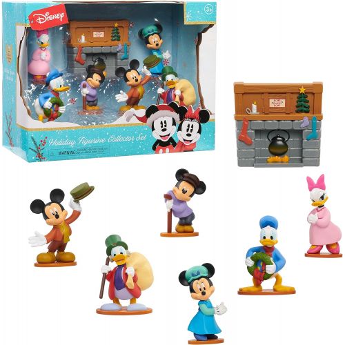  Just Play Disney Holiday Figurine Collector Set, 7 Piece Set from Mickey Mouse’s Christmas Carol, Includes Mickey Mouse, Minnie Mouse, Mortie Mouse, Donald Duck, Daisy Duck, Scroog