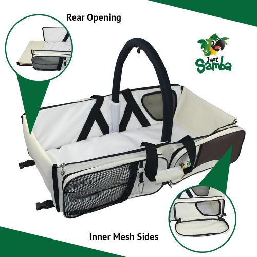  Just Samba Baby Diaper Bag w/Mosquito Net, Portable Bassinet and Travel Changing Station...