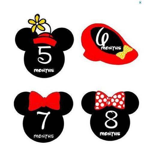  Just Stik It Monthly Stickers Monthly Baby Girl Stickers Minnie Mouse Monthly Stickers Waterproof Baby Shower Gift