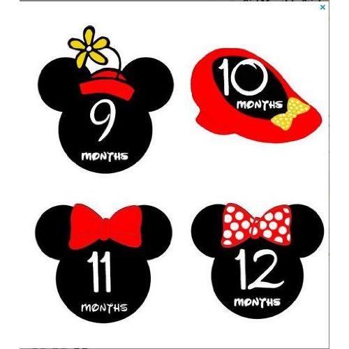  Just Stik It Monthly Stickers Monthly Baby Girl Stickers Minnie Mouse Monthly Stickers Waterproof Baby Shower Gift